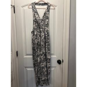 Anthropologie Women Giovanna  V-Neck Halter Casual Jumpsuit Sz M‎ Black Beige